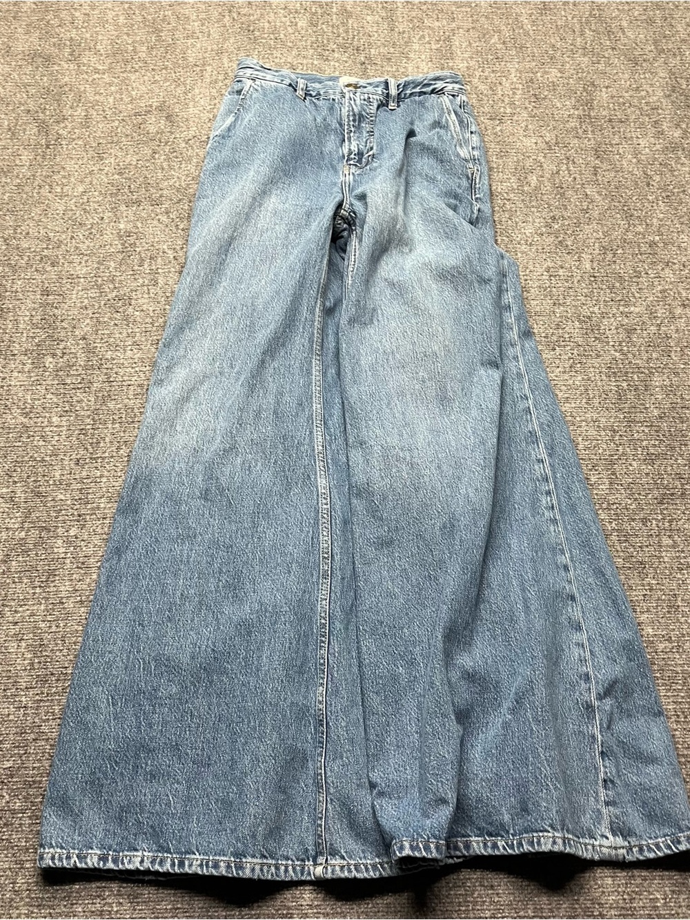 Frame Jeans Womens 25 Blue Seraphina Extra Wide Leg High Rise Flowy Skater